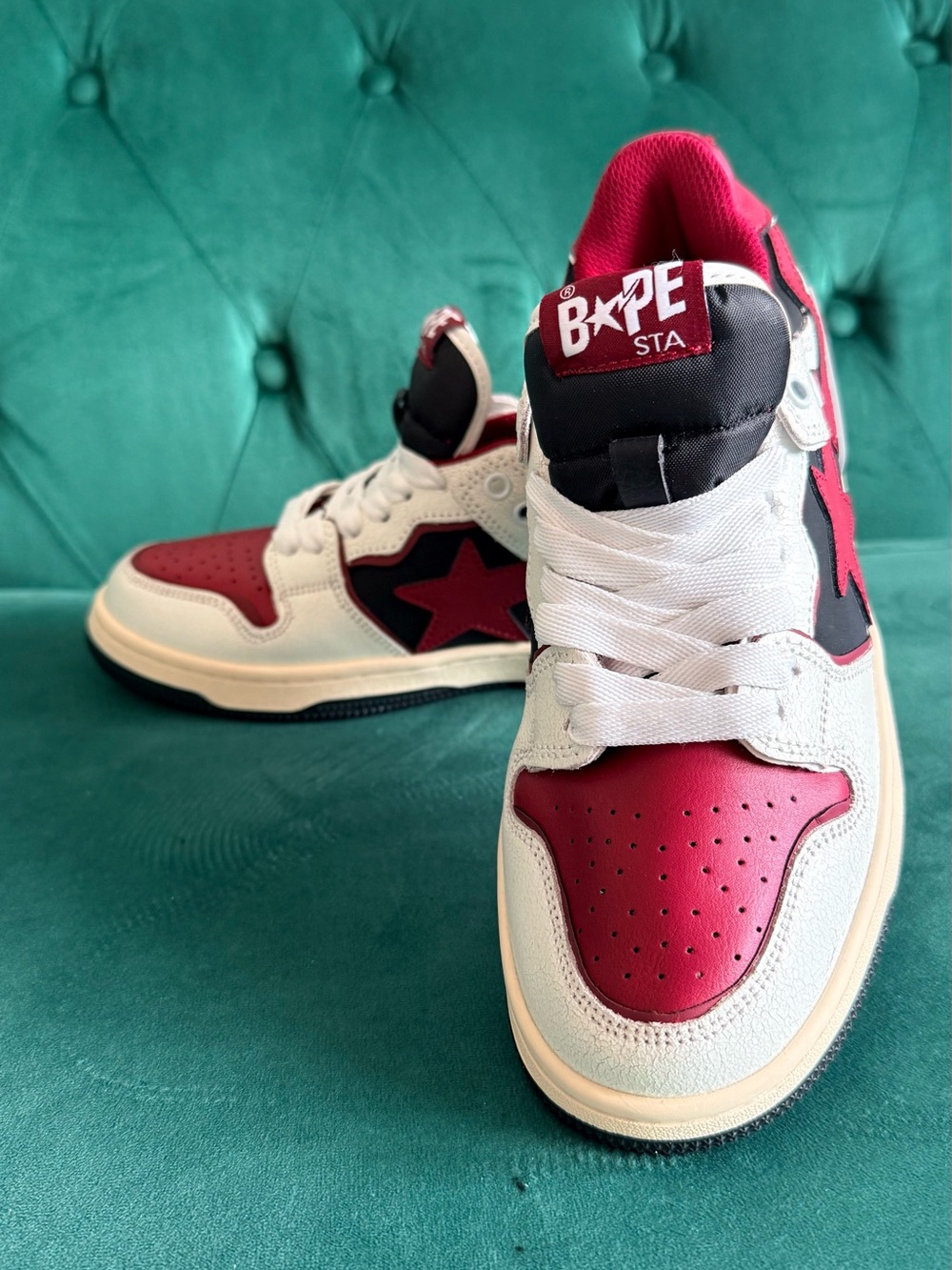 Bape Sta Low-Top Sneakers Red White Black